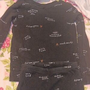 Carter's Black Pajama Set with Positive Graphics (Long Sleeve)